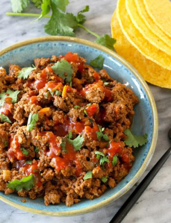 instant pot taco meat with ground beef and taco seasonings