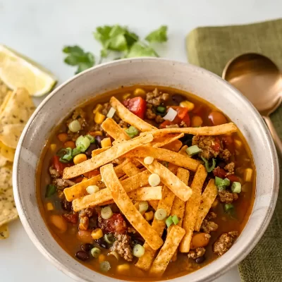 Bowl of beef chili with shredded cheese and green onions.