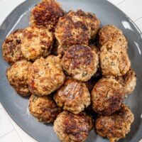 serving plate of meatballs
