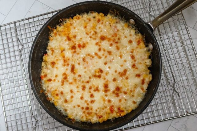 Broiled Korean corn cheese.