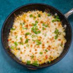 korean corn cheese garnished with green onions