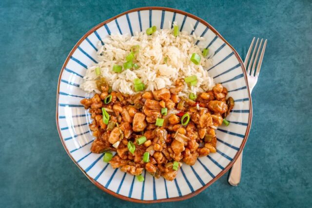 kung pao chicken with rice