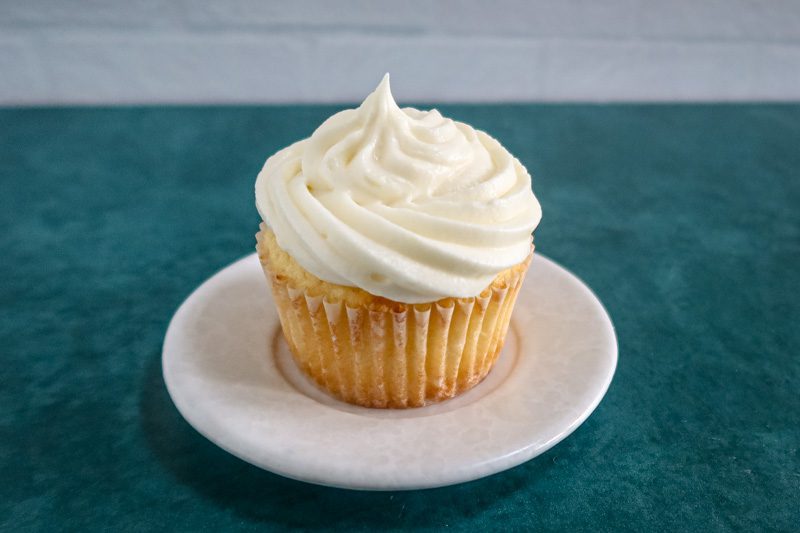 A frosted lemon cupcake