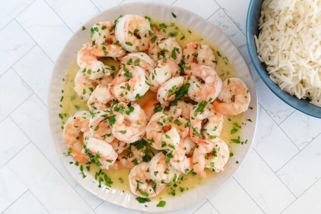 lemon garlic shrimp with rice