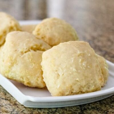 glazed lemon scones on a tray