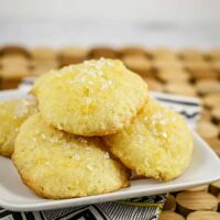 Soft lemon tea cakes on a plate.