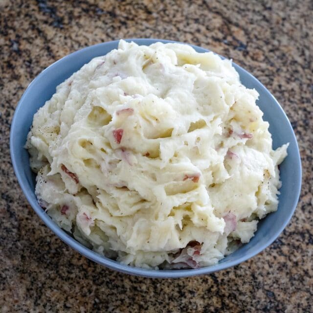 Light mashed potatoes with garlic and olive oil.