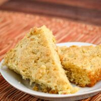 Light cornbread with sweet onions, egg white, and olive oil.