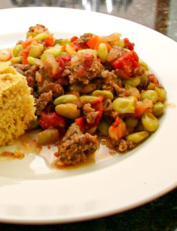 lima bean casserole with sausage and tomatoes
