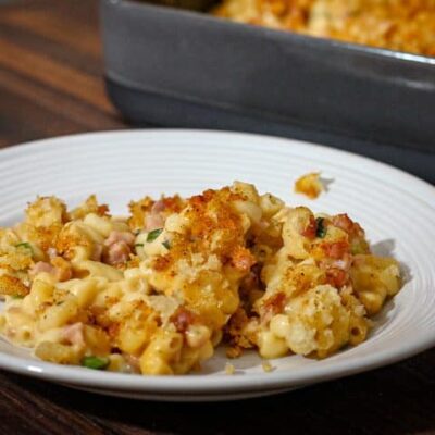macaroni and cheese with ham
