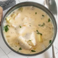 Creamy chicken and vegetable stew with herbs.