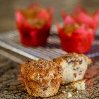 Maple bacon muffins with crunchy brown sugar topping.