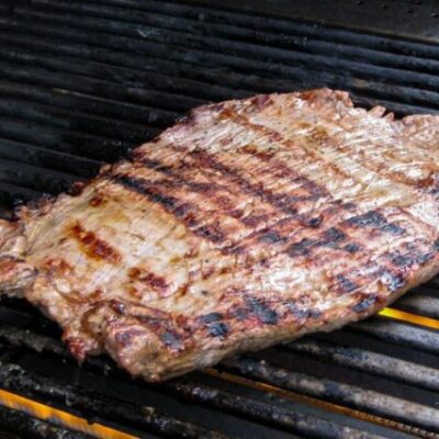 flank steak on the grill