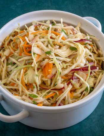 A bowl of mexican coleslaw