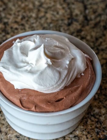 mocha mousse dessert in a small bowl