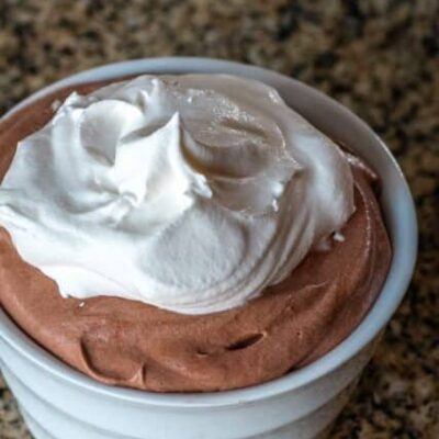 mocha mousse dessert in a small bowl