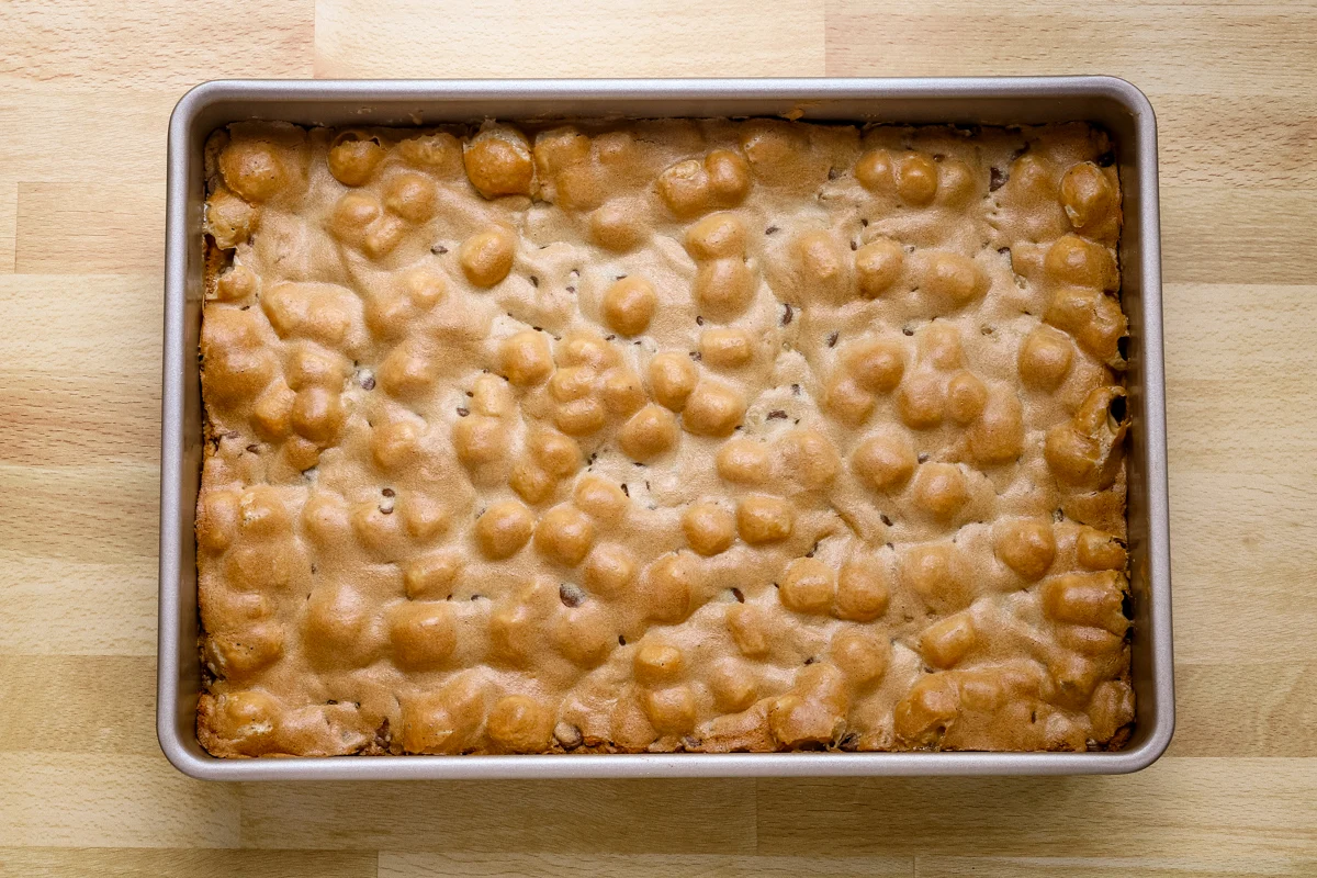A pan of baked mud hen bars.