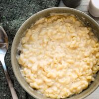Next level mac and cheese in a serving bowl, ready to enjoy.