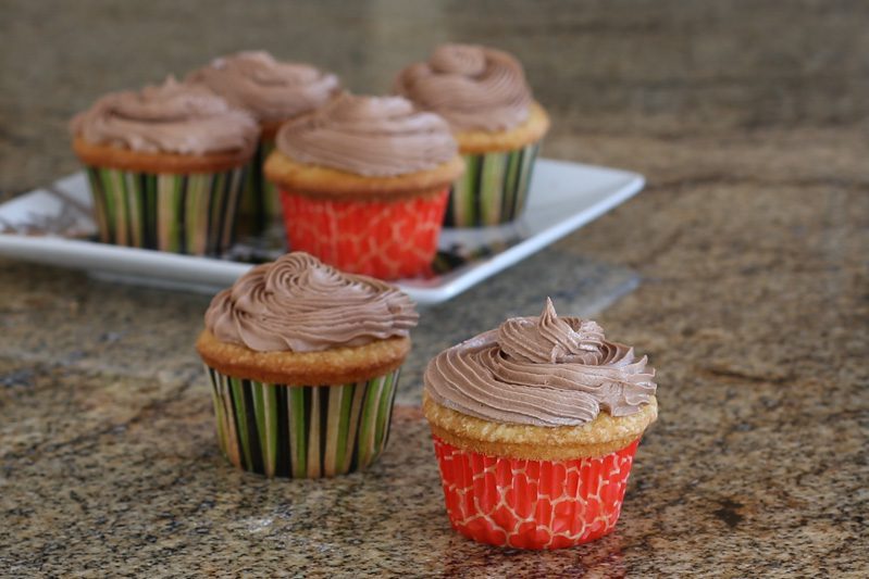 Nutella frosting on cupcakes.