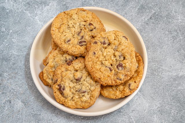 oatmeal chocolate chip cookies on a plate