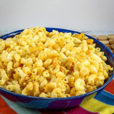 macaroni and cheese in a serving bowl