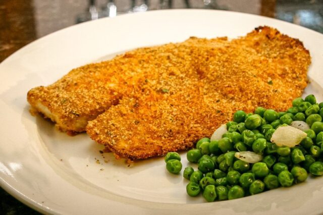 Closeup of the oven fried tilapia.