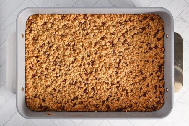 Baked peanut butter chocolate chip oat bars