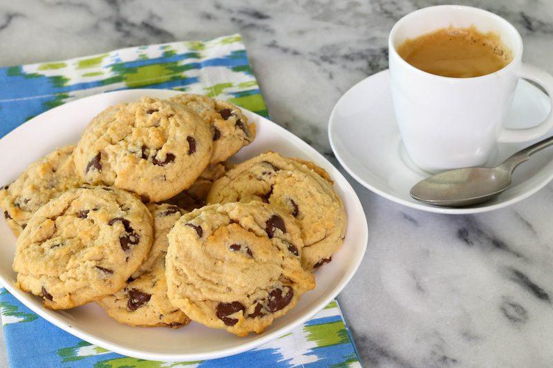 peanut butter chocolate chip cookies on a plate