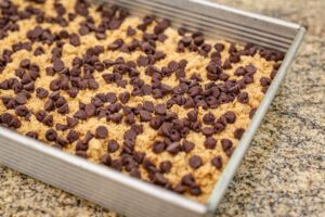 Peanut butter chocolate chip crumb cake.