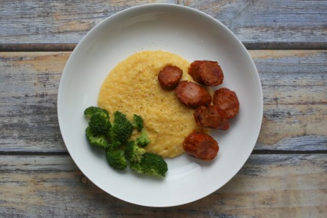 spicy sausage and polenta