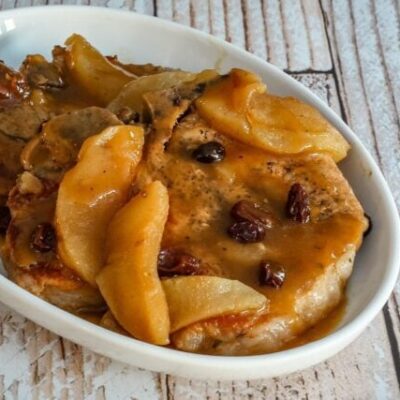 braised pork chops with apples