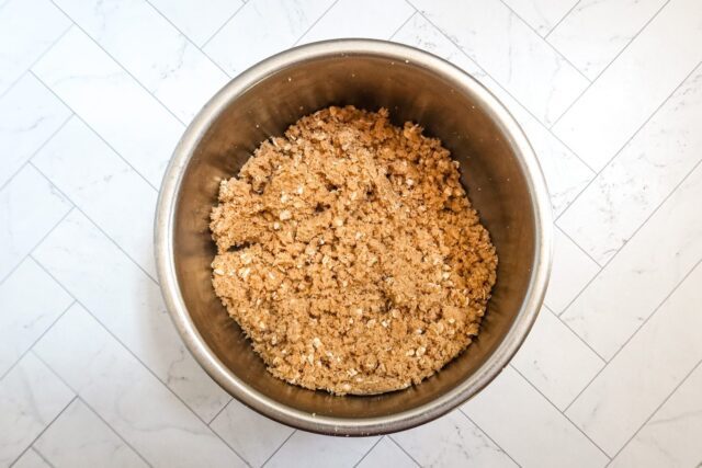 Oat topping for cherry crisp.