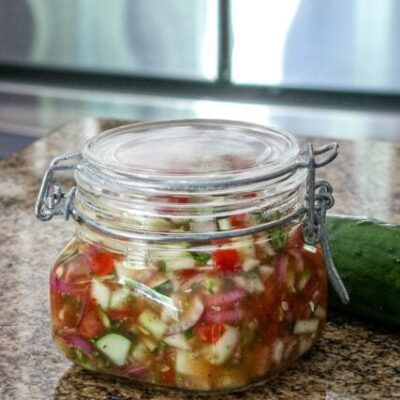 quick relish with cucumbers and tomatoes