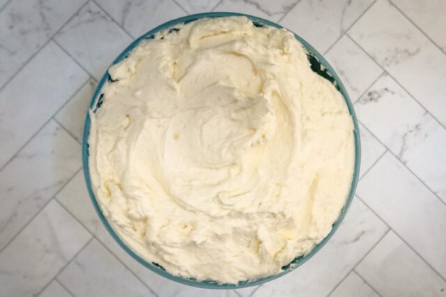 ermine frosting in a bowl