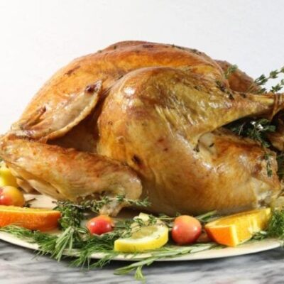 roast turkey on a platter
