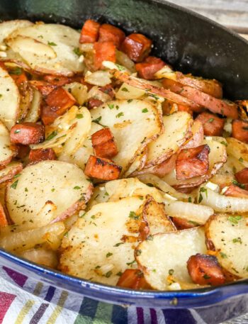 roasted potatoes with ham