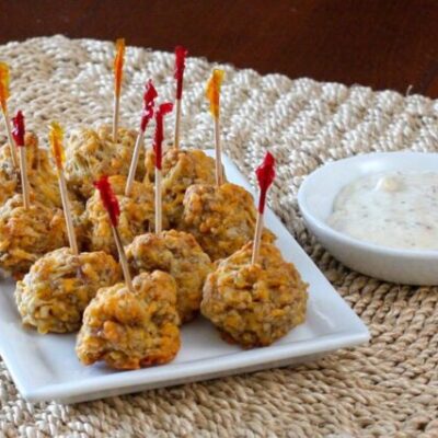 sausage balls with dip