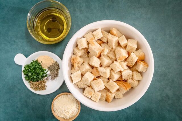 Ingredients for croutons.