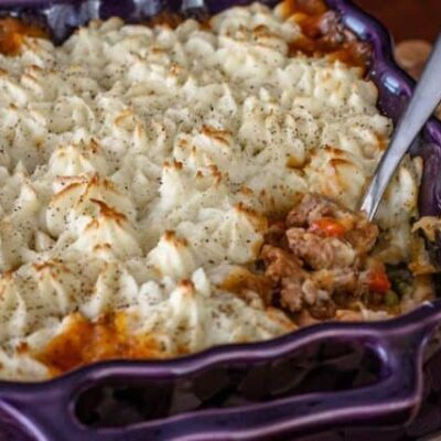 shepherd's pie with lamb and potatoes
