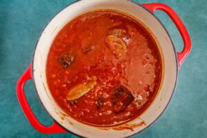 Making short rib bolognese sauce