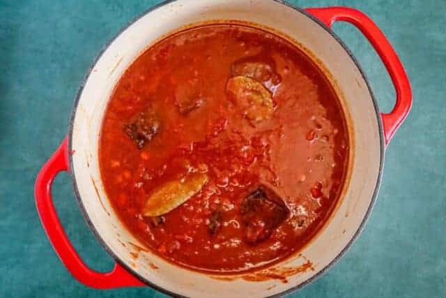 Making short rib bolognese sauce