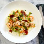 garlic cheese grits with shrimp and bacon