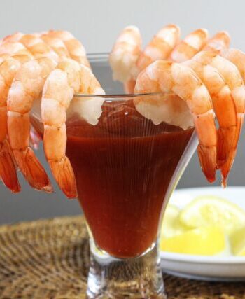 shrimp cocktail in a martini glass