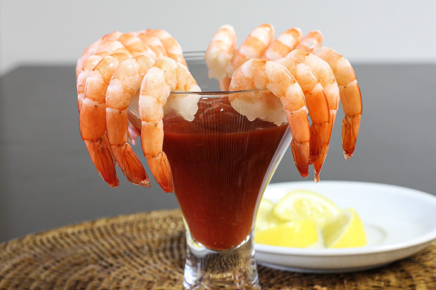 shrimp cocktail in a martini glass