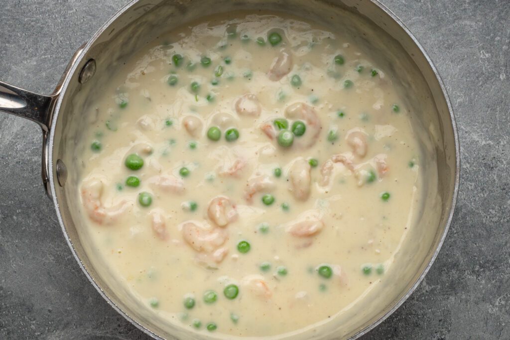 shrimp wiggle in a saucepan
