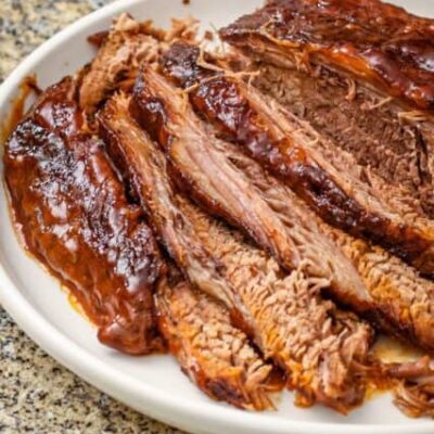 slow cooker beef brisket with beer barbecue sauce