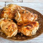 slow cooker chicken thighs on a plate