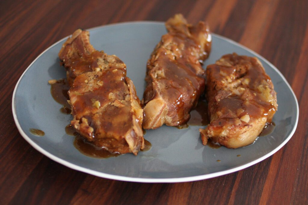 country style pork ribs on a plate
