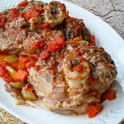 slow cooker osso buco on a platter