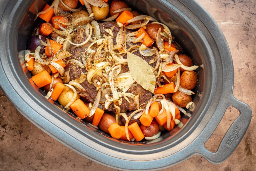 pot roast in the slow cooker insert